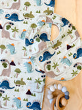 Sunny Dino Bib and Burp Cloth Set