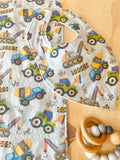 Blue digger & trucks Bib and Burp Cloth Set