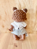 Baby Doll Pepote Cute Buns and Denim Skirt