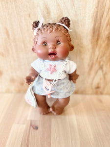 Baby Doll Pepote Cute Buns and Denim Skirt