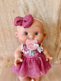 Baby Doll Pepote Glitter Dress and Bow