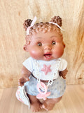 Baby Doll Pepote Cute Buns and Denim Skirt