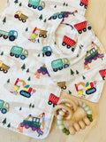 Digger & Truck Bib and Burp Cloth Set