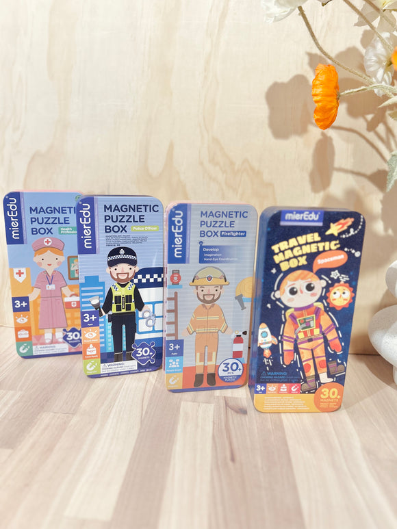 Magnetic Puzzle Boxes - (Police Officer, Firefighter, Nurse & Spaceman)