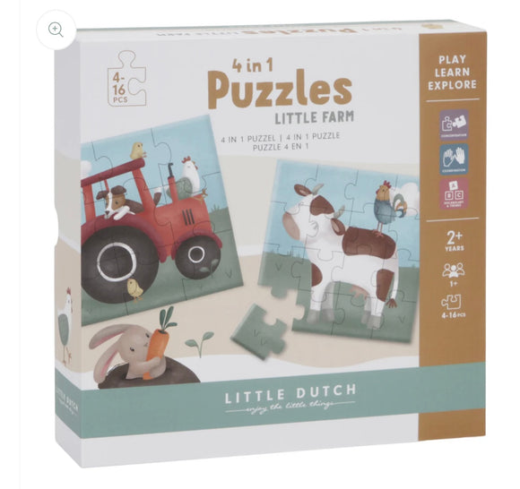 Little Dutch Little Farm 4 in 1 Puzzles