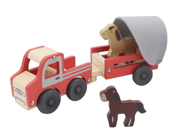 WOODEN TRUCK WITH HORSE FLOAT