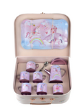 RAINBOW UNICORN TIN TEA MUG SET IN SUITCASE 18PCS