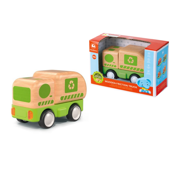 WOODEN FRICTION TRUCK RECYCLING WITH SOUND AND LIGHT