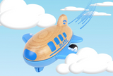 Wooden racer airplane with sound