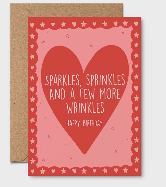 Sprinkle Wrinkles Cheeky Birthday Card