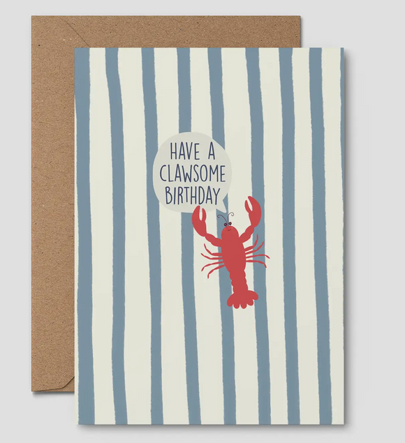 Clawsome Birthday Lobster Greeting Card