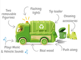 Wooden Recycle Truck with sound and light