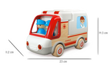 Wooden Ambulance and accessories with sound and light