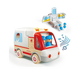 Wooden Ambulance and accessories with sound and light