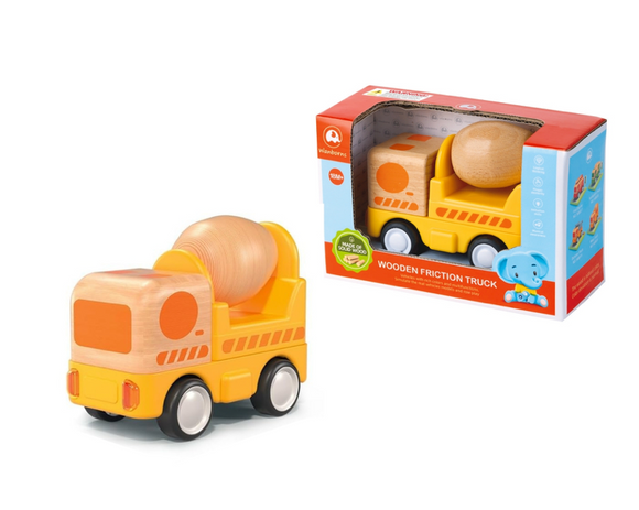 Wooden friction Truck Concrete Mixer with sound and light