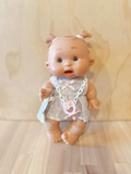 Baby Doll Pepote Original By Nines D'onil ( Soft grey spotted dress & piggy tails)