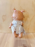 Baby Doll Pepote Original By Nines D'onil ( Soft grey spotted dress & piggy tails)