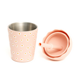 Pink Daisy Mini Smoothie Cup & Straw 200ml