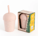 Pink Daisy Mini Smoothie Cup & Straw 200ml