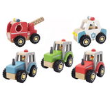 CALM & BREEZY TRACTOR/POLICE & FIRE TUCK WITH RUBBER WHEELS