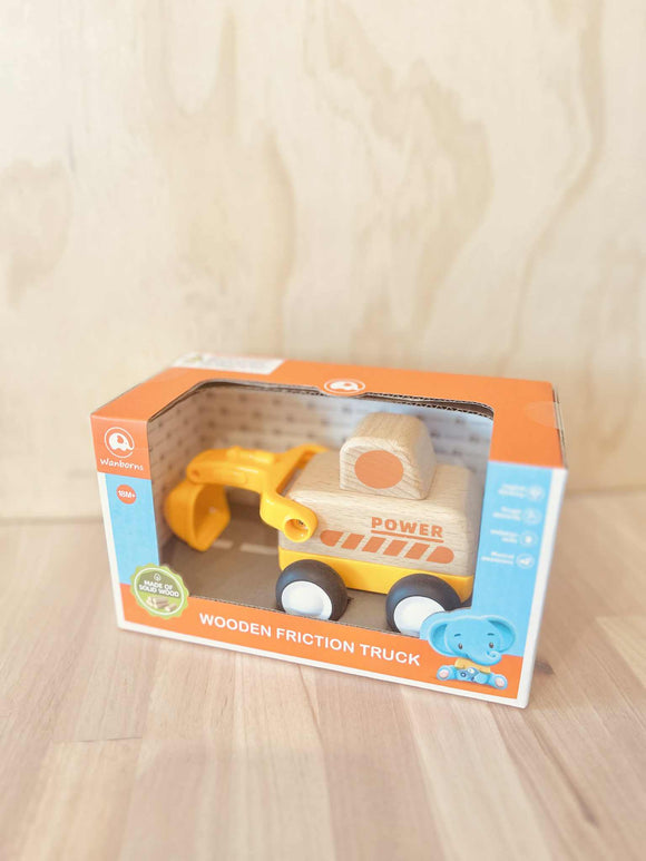 Wooden friction digger with sound and light