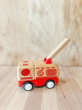Wooden friction fire truck with sound & light