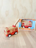 Wooden friction fire truck with sound & light
