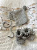 Grey Bonnet & Bootie Set