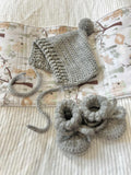 Grey Bonnet & Bootie Set
