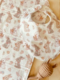 Pink Bunny Bib & Burp Cloth Set