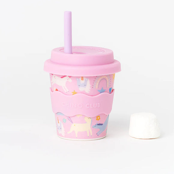 Pink Unicorn Babychino Cup 4oz (Comes with a purple straw)
