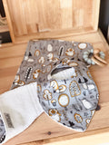 Grey Woodland Animals Bib & Burp Cloth Set