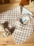 Gingham Bib & Burp Cloth Set
