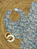 Pastel flower bib and burp cloth set