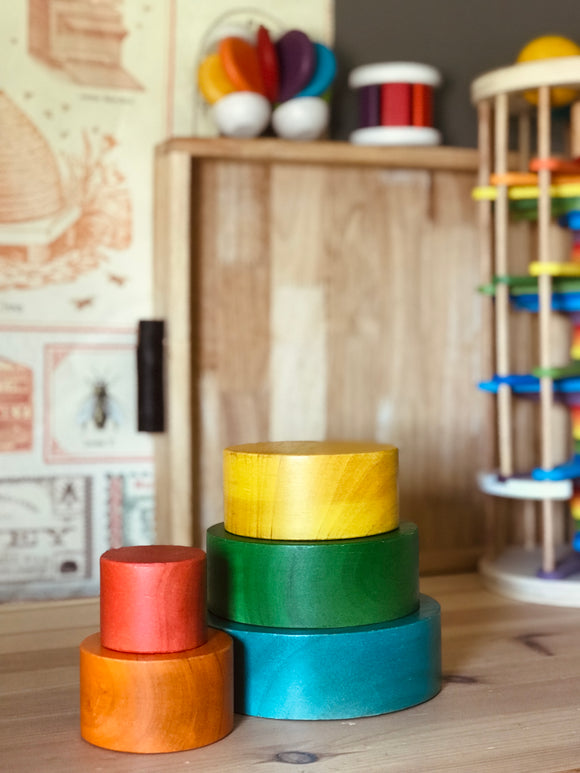 Nestling & Stacking Bowls (rainbow & two tone colours)