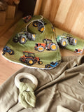 Tractor Bib and Burp Cloth Set